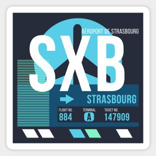 Strasbourg (SXB) Airport // Sunset Baggage Tag Magnet